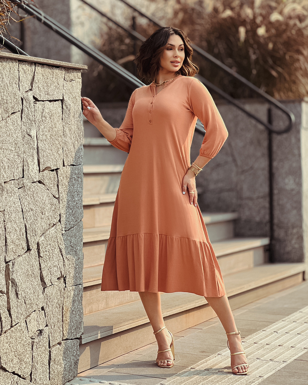 VESTIDO LIA MIDI MEIA MANGA VICENZA