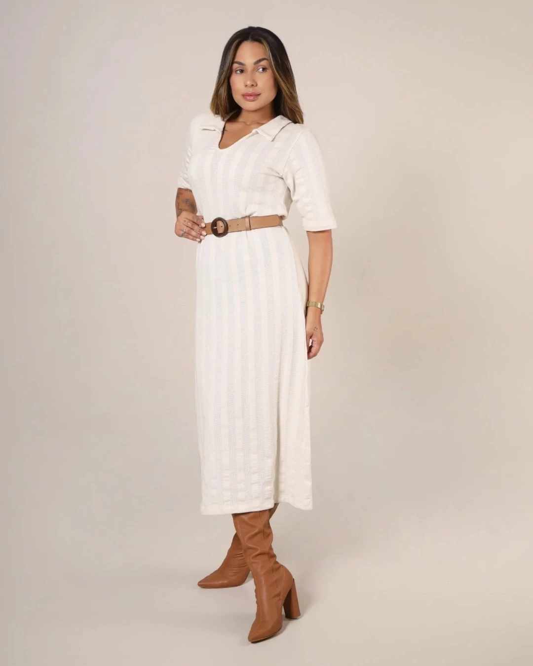 VESTIDO BIA TRICÔ RESORT MEIA MANGA 