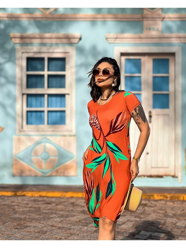 VESTIDO DADI MANGA CURTA VISOLYCRA ESTAMPADO 