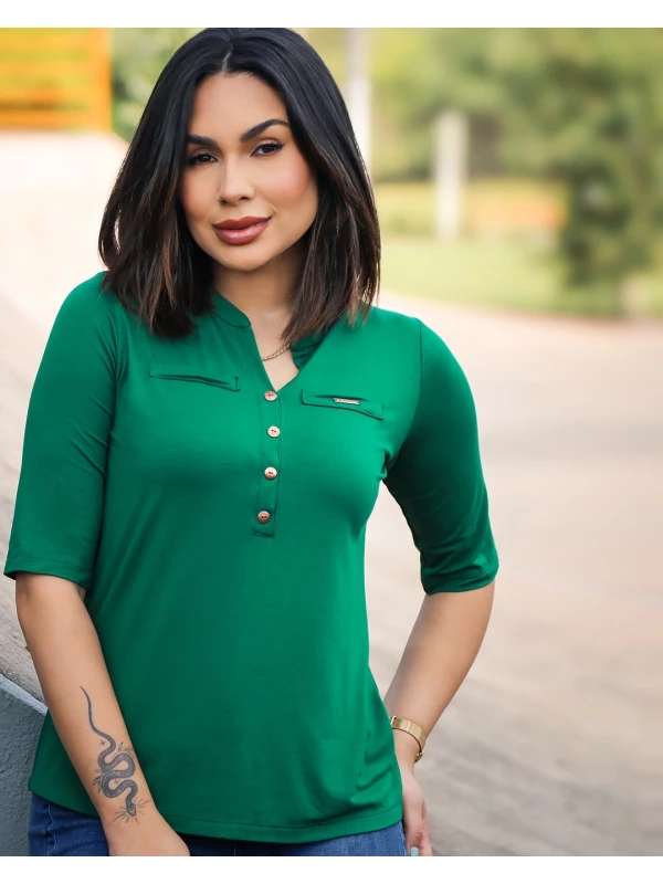 BLUSA JOICE MEIA MANGA  VISCOLYCRA
