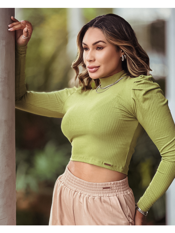 CROPPED BRENDA MANGA LONGA CANELADO