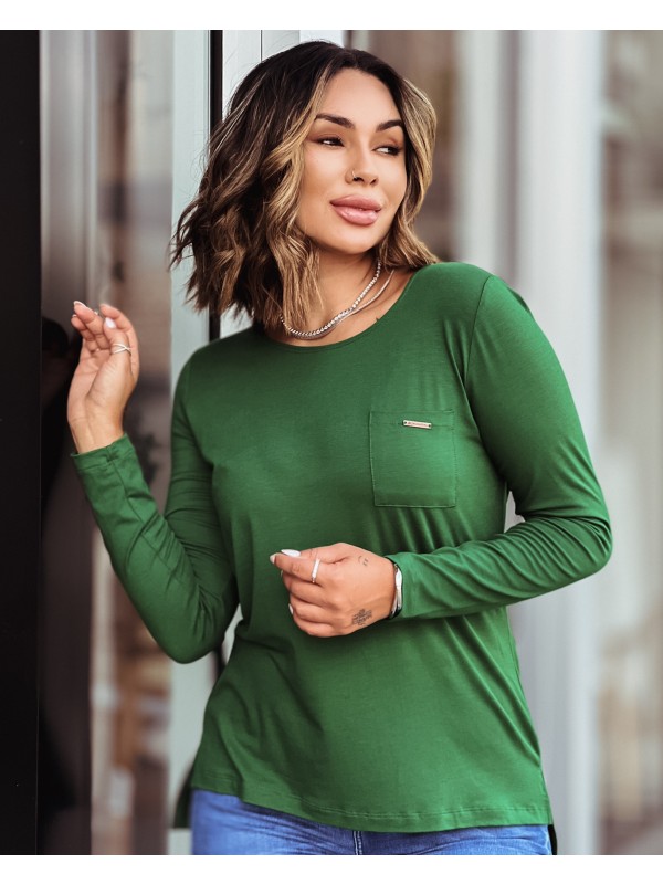 BLUSA VIVIANE MANGA LONGA VISCOLYCRA