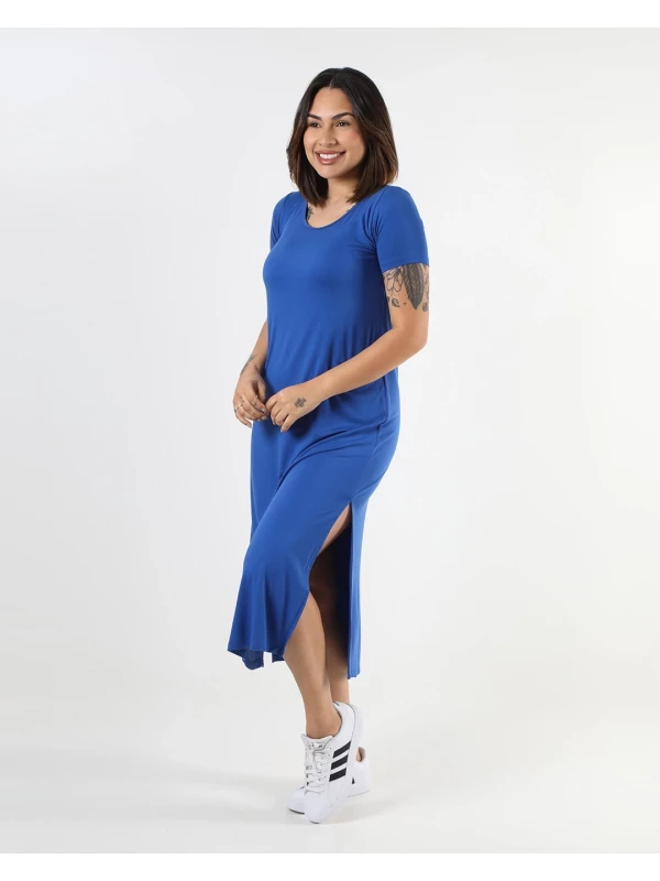 VESTIDO LETICIA MIDI MANGA CURTA VISCOLYCRA 