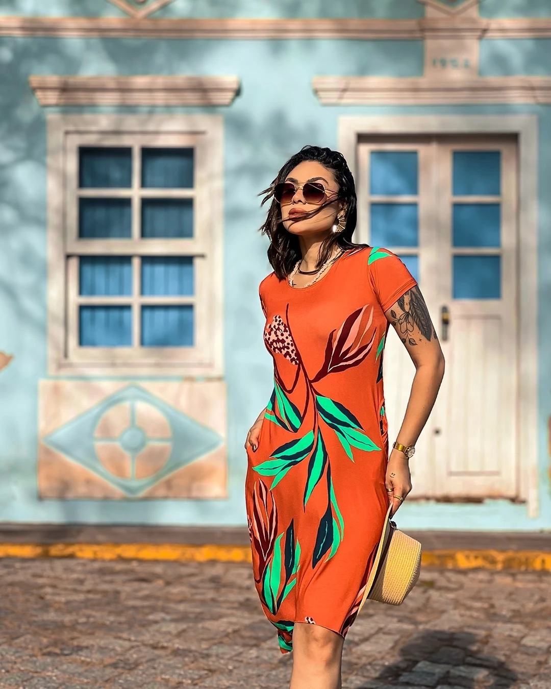 VESTIDO DADI MANGA CURTA VISOLYCRA ESTAMPADO 