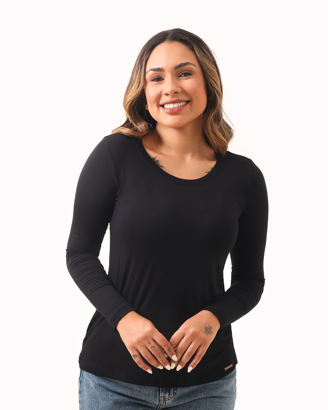 BLUSA JULI MANGA LONGA VISCOLYCRA