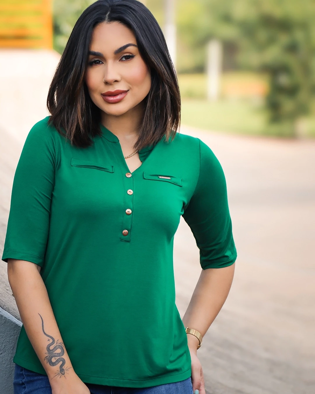 BLUSA JOICE MEIA MANGA  VISCOLYCRA