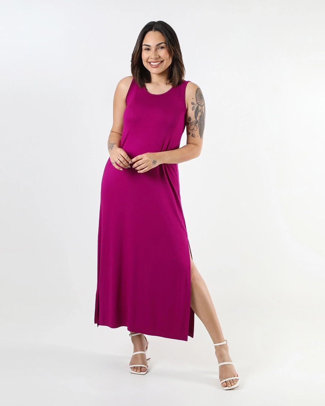 VESTIDO ADELINE MANGA CURTA VISCOLYCRA