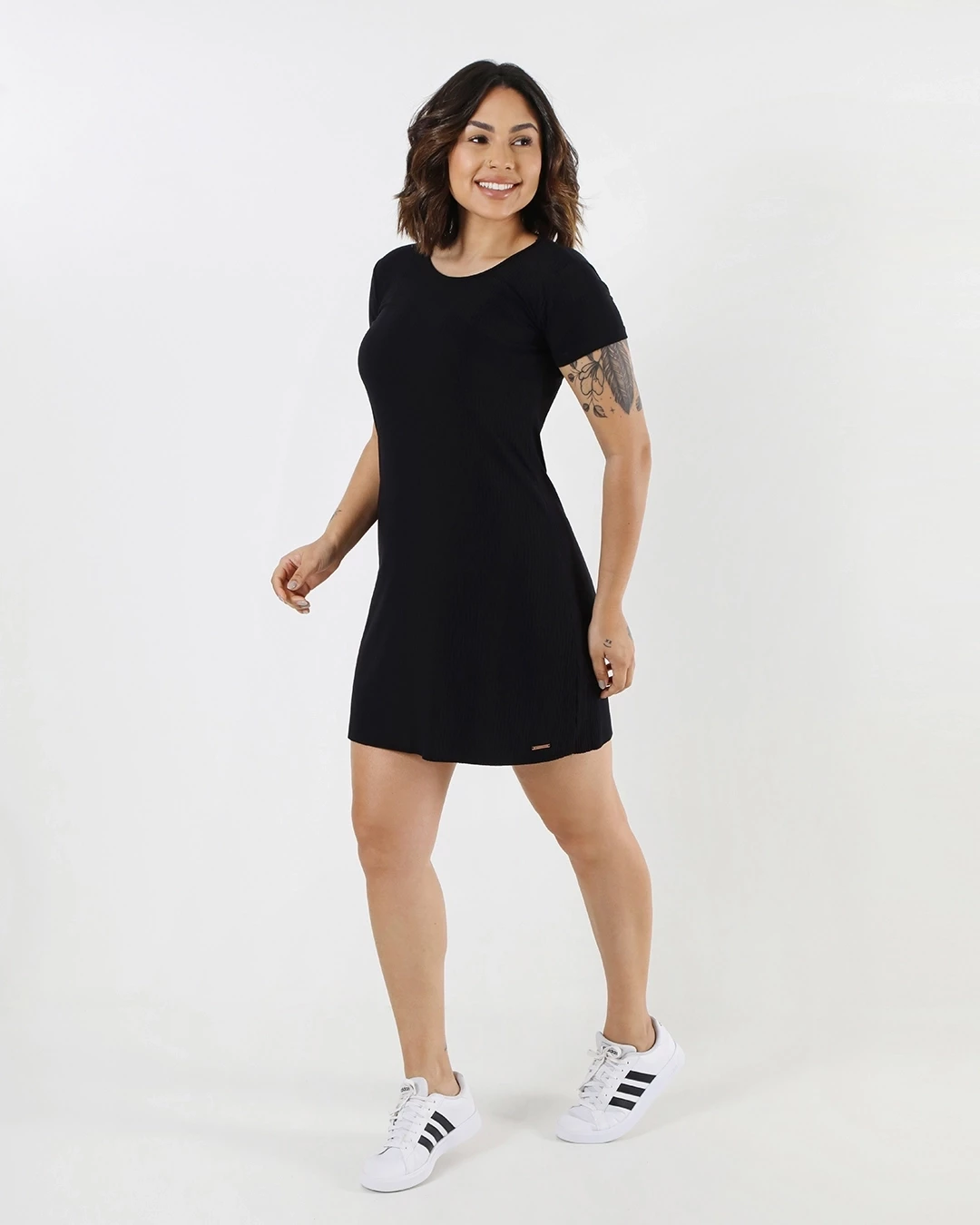 VESTIDO FERNANDA MANGA CURTA CANELADO