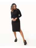 VESTIDO EVELIN MANGA LONGA CANELADO