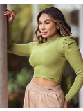 CROPPED BRENDA MANGA LONGA CANELADO